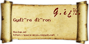 Gyüre Áron névjegykártya