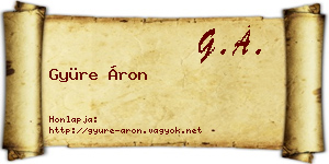 Gyüre Áron névjegykártya
